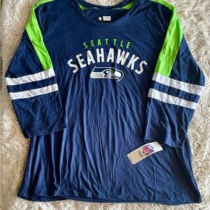 NFL Team Apparel Seattle Seahawks Women’s Baseball tee - 3/4 sleeve - NWT
